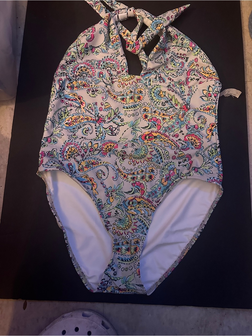 Venus Halter One-Piece Swimsuit in Pastel Multicolor